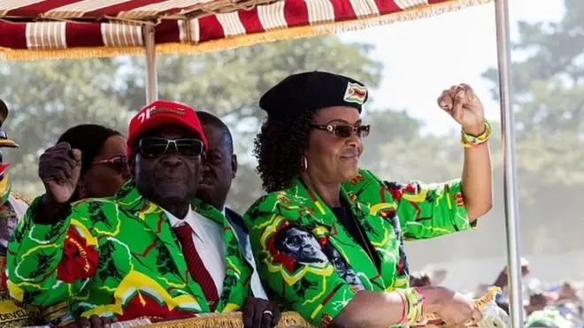 Zimbabwe First Lady, Grace Mugabe, never still come out, talk anything to reply the case wey Miss Engels carry on top her head