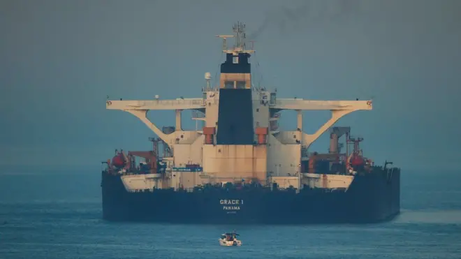 The seized Grace 1 oil tanker