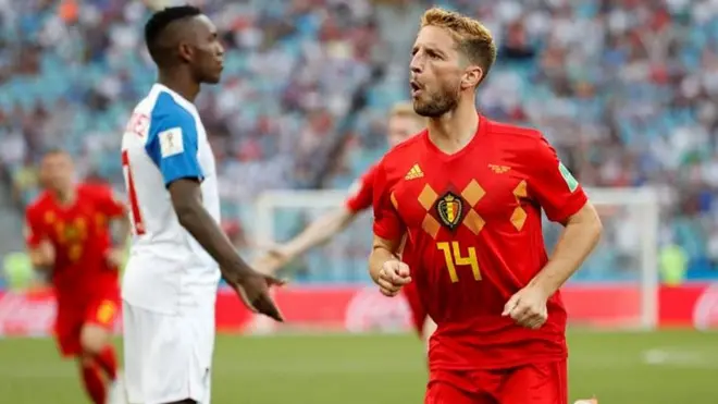 Mertens mở tỷ số 1-0 cho tuyển Bỉ