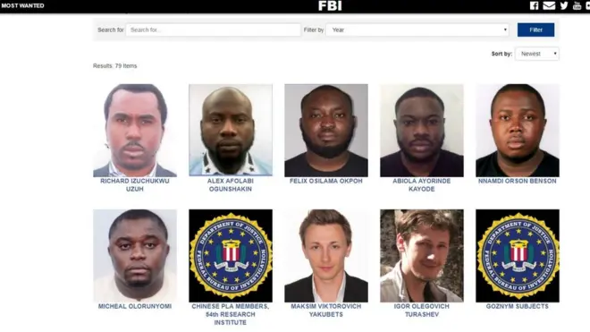 Di six Nigerians wey FBI dey find