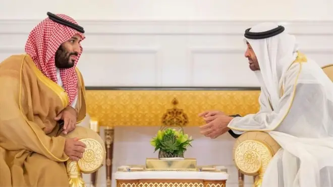 ولي عهد السعودية محمد بن سلمان، وولي عهد أبو ظبي محمد بن زايد حليفان مقربان لـ ترامب