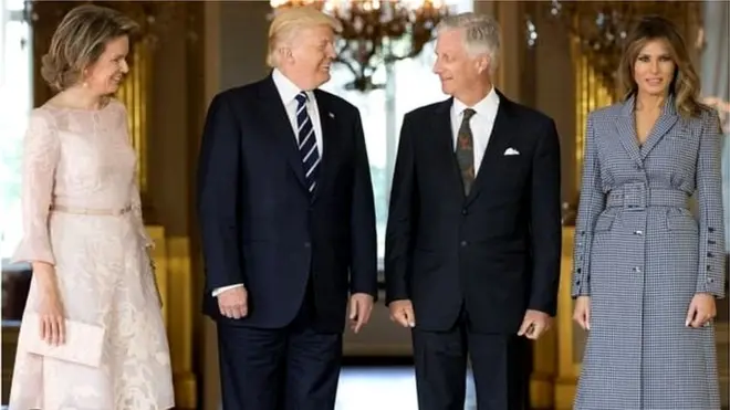 برسلز پہنچنے کے بعد ٹرمپ نے سب سے پہلے بیلجیئم کے شاہ اور ملکہ سے ملاقات کی