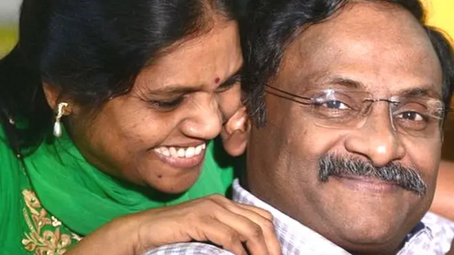 సహచరి వసంతతో జీఎన్ సాయిబాబా