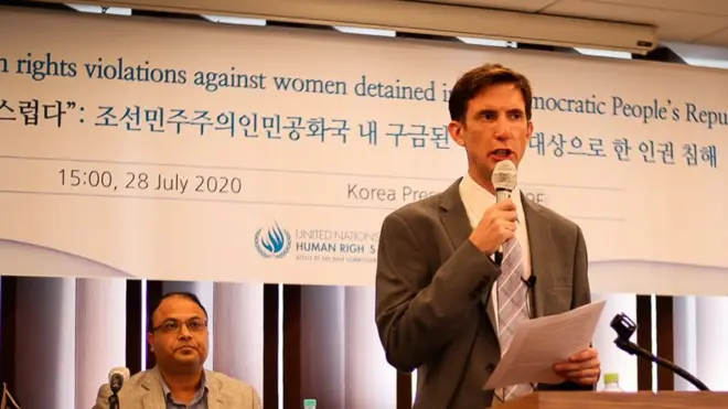 유엔인권최고대표사무소가 28일 서울 프레스센터에서 보고서를 발표했다