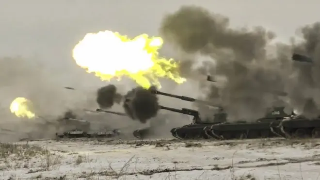 دسمبر 2021 میں روسی فوج کی ایک مشق کا منظر