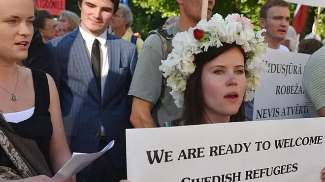 Протесты в Латвии