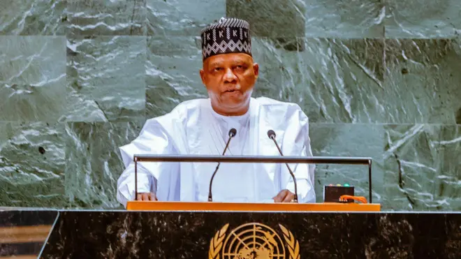 Vice president of Nigeria, Kashim Shettima for di 79th United Nations General Assembly for New York, America.