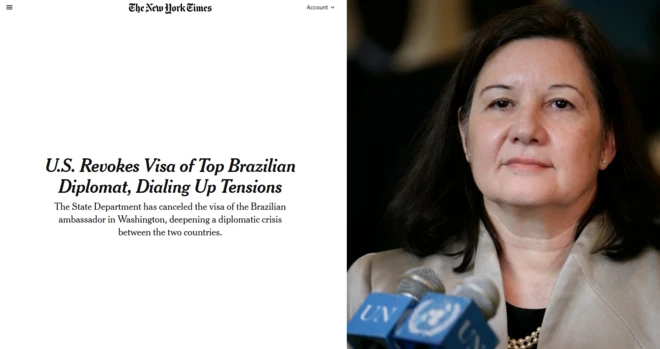 Reprodução da capa do New York Times