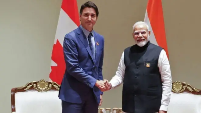 ਜਸਟਿਨ ਟਰੂਡੋ ਅਤੇ ਭਾਰਤ ਦੇ ਪ੍ਰਧਾਨ ਮੰਤਰੀ ਨਰਿੰਦਰ ਮੋਦੀ 