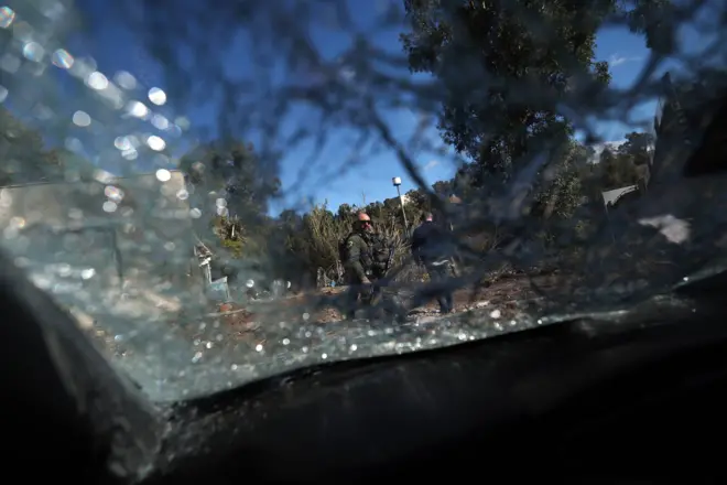 Cenário após um ataque ao nortelogin betmotionIsrael com foguetes lançados do Líbano 