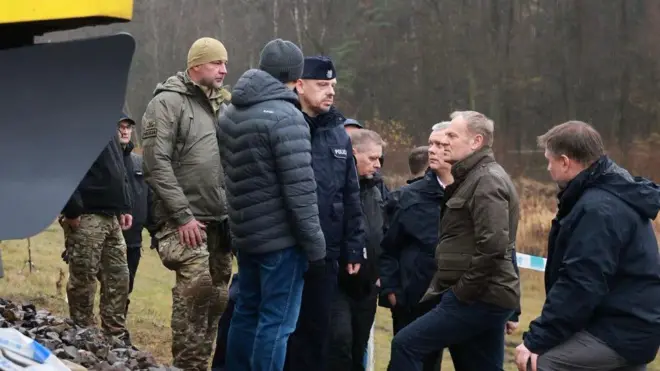 Туск на місці інциденту, який вважають диверсією на залізниці