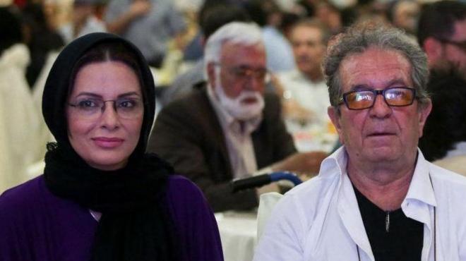 المخرج السينمائي الإيراني داريوش مهرجوئي وزوجته وحيدة محمدي فر