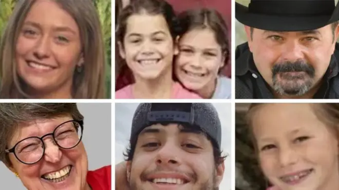 Composite image show di faces of Renee Smajstrla, Jane Ragsdale, Julian Ryan, Sarah Marsh, Hanna and Rebecca Lawrence, and Jeff Wilson