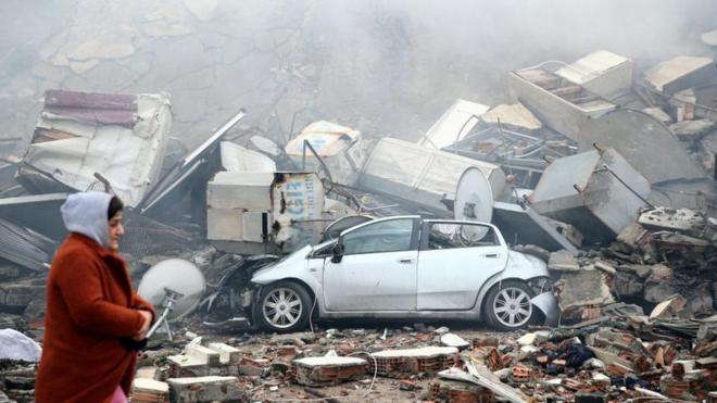 ترکی میں زلزلے کی تباہی 