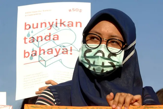 Komite Aksi Perempuan melakukan aksi protes terhadap kekerasan seksual di Indonesia pada Mei 2016. 