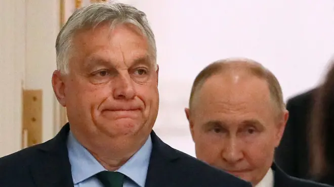 Орбан и Путин в Кремле в июле 2024 года