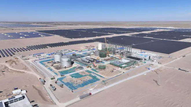 Imagen aérea de la planta en construcción de China. 