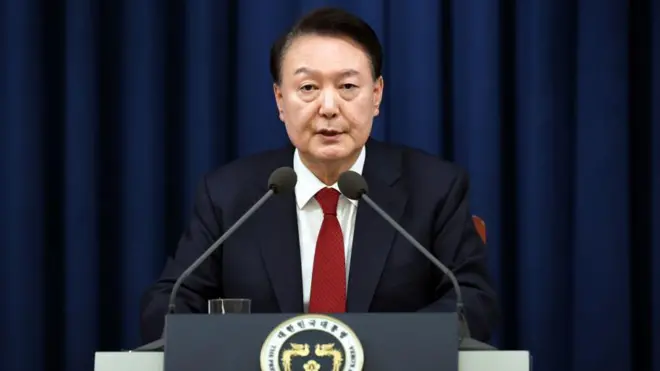 Ex-President Yoon Suk-Yeoldeclare emergency martial law on Tuesday, im accuse di opposition of "anti-state activities wey dem dey plan for rebellion."