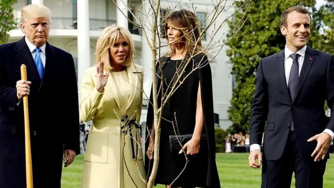 డొనాల్డ్ ట్రంప్, ఎమ్మానుయెల్ మాక్రన్ , వైట్ హౌస్