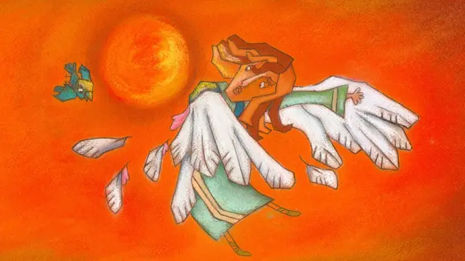 Ilustração de Ícaro caindo