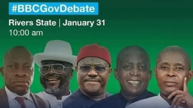 Foto of di candidates wey suppose show for di debate