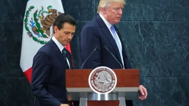 استقبل الرئيس المكسيكي، أنريكي بينا نييتو نظيره الأمريكي في المكسيك قبيل الانتخابات