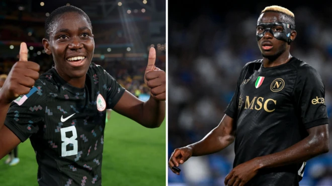 Asisat Oshoala and Victor Osimhen