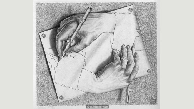 'Drawing Hands' (1948), M. C. Escher