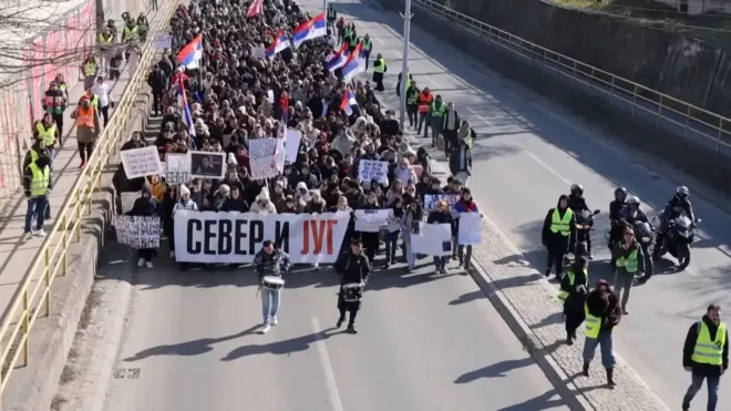 studentska blokada, nis naplatna rampa, kolona demonstranata