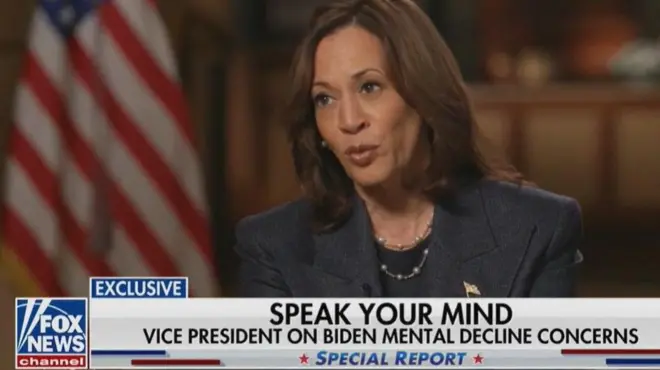 كامالا هاريس من مقطع أثناء مقابلتها مع فوكس نيوز