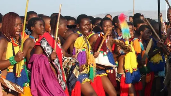 The reed dance is an annual cultural event held in Swaziland which features bare-breasted women