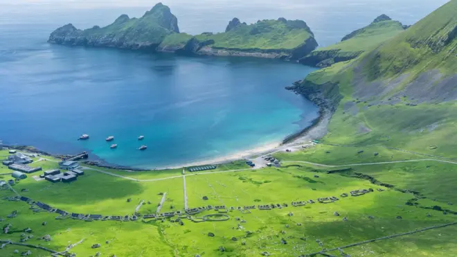 The Island of Hirta is home to the remnants of a settlement abandoned in 1930