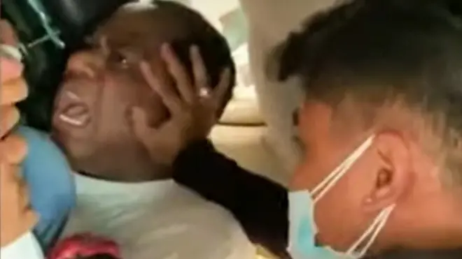 Abdulrahman Ibrahim repeatedly shouted "I can't breathe" as his head was forced against a car seat