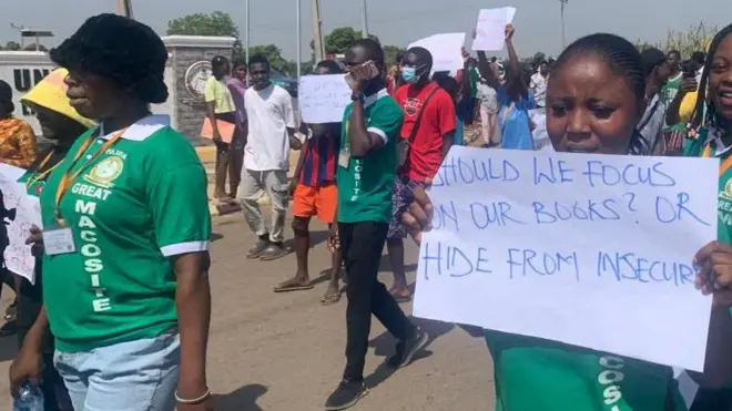 Students of Federal University Nasarawa protest