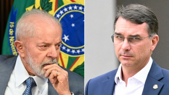 Lula e Flavio Bolsonaro