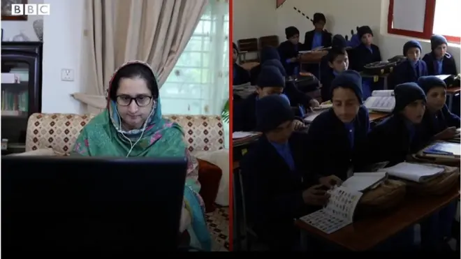 සිය සිසු සිසුවියන් පළමු වරට හමුවන ඔන්ලයින් ගුරුවරිය