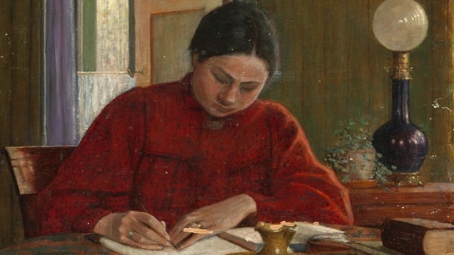 Retrato de Jo van Gogh-Bonger escribiendo de Johan Henri Gustaaf Cohen Gosschalk (1873 - 1912), 1910.
