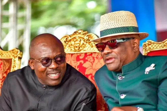 Aworan Gomina Fubara ati Minisita Nyesom Wike