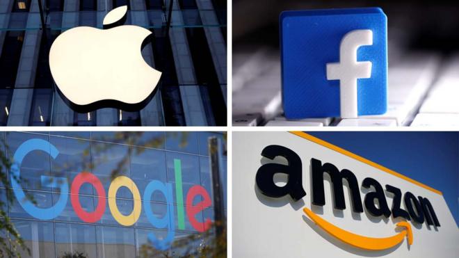 四大科技巨头商标：苹果、Facebook、Google与阿马逊