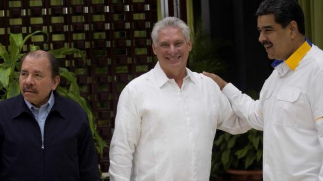 Ortega, Díaz-Canel y Maduro.