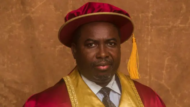 New Inec chairman Prof. Joash Amupitan wear academic gown