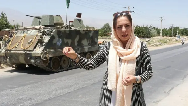 Afghan female journalist