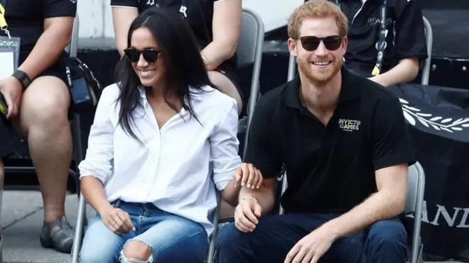 The couple watched the wheelchair tennis at the 2017 Invictus Games