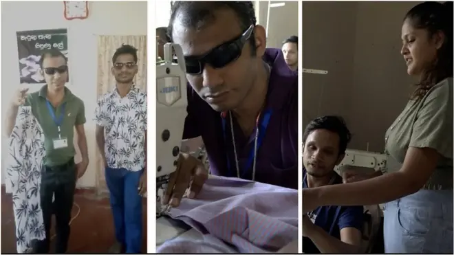 ඇස් නොපෙනෙන තරුණ තරුණියන් සේවයේ නිරත ඇඟලුම් කම්හල