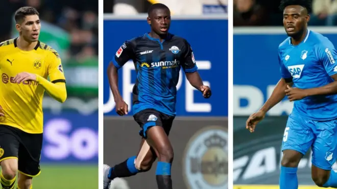 Achraf Hakimi (left) Jamilu Collins (middle) and Kasim Nuhu (right)