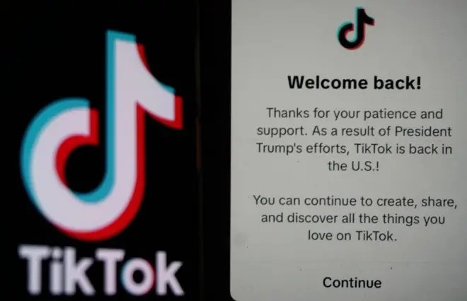 Tikok Welcome Back message