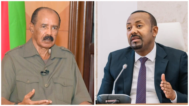 ፕሬዝዳተት ኢሳያስ አፈወርቂ እና ጠቅላይ ሚኒስትር ዐቢይ አሕመድ 