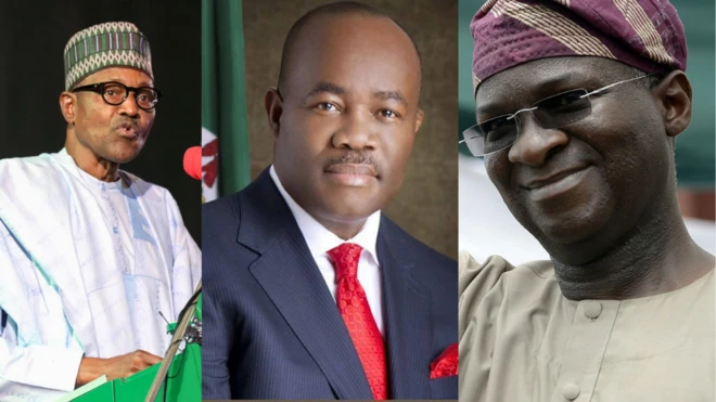 President Buhari, Akpabio and Fashola