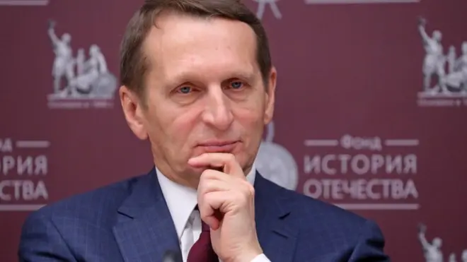 Naryshkin es el jefe del servicio de espionaje de Rusia.