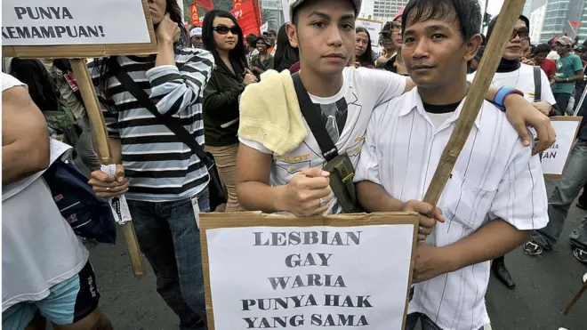 Kaum LGBT menggelar unjuk rasa di Jakarta, beberapa waktu lalu.